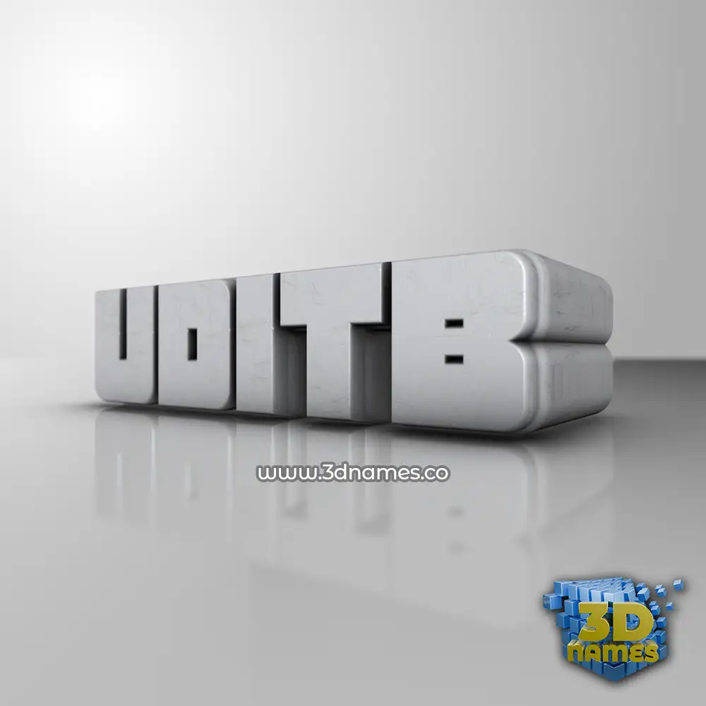 uditb in White Metro style - 3D name wallpaper