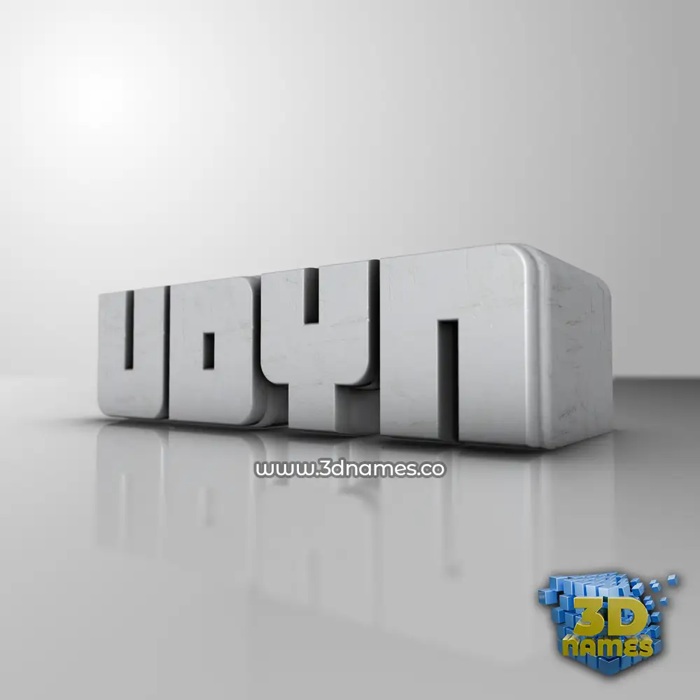 udyn in White Metro style - 3D name wallpaper