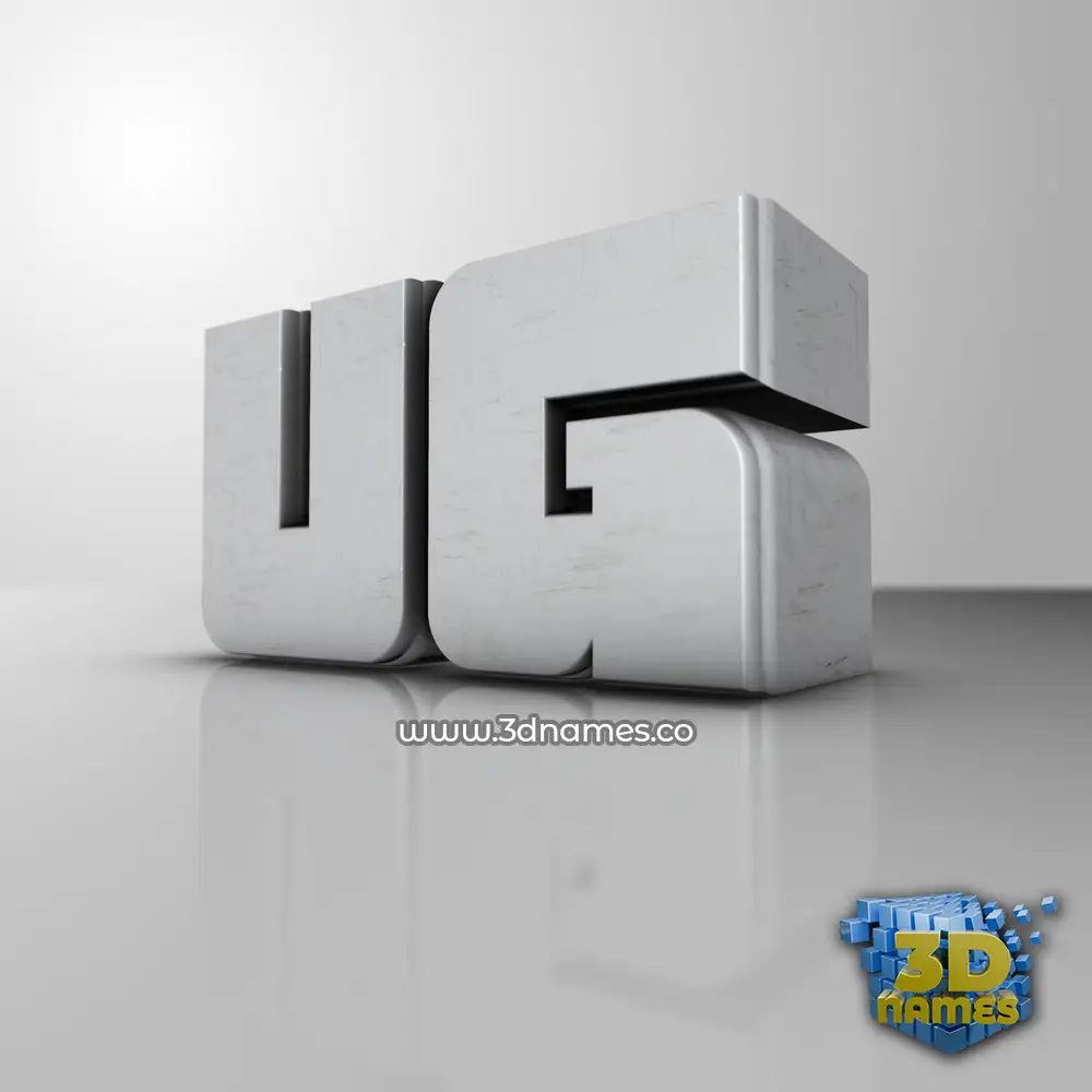 ug in White Metro style - 3D name wallpaper