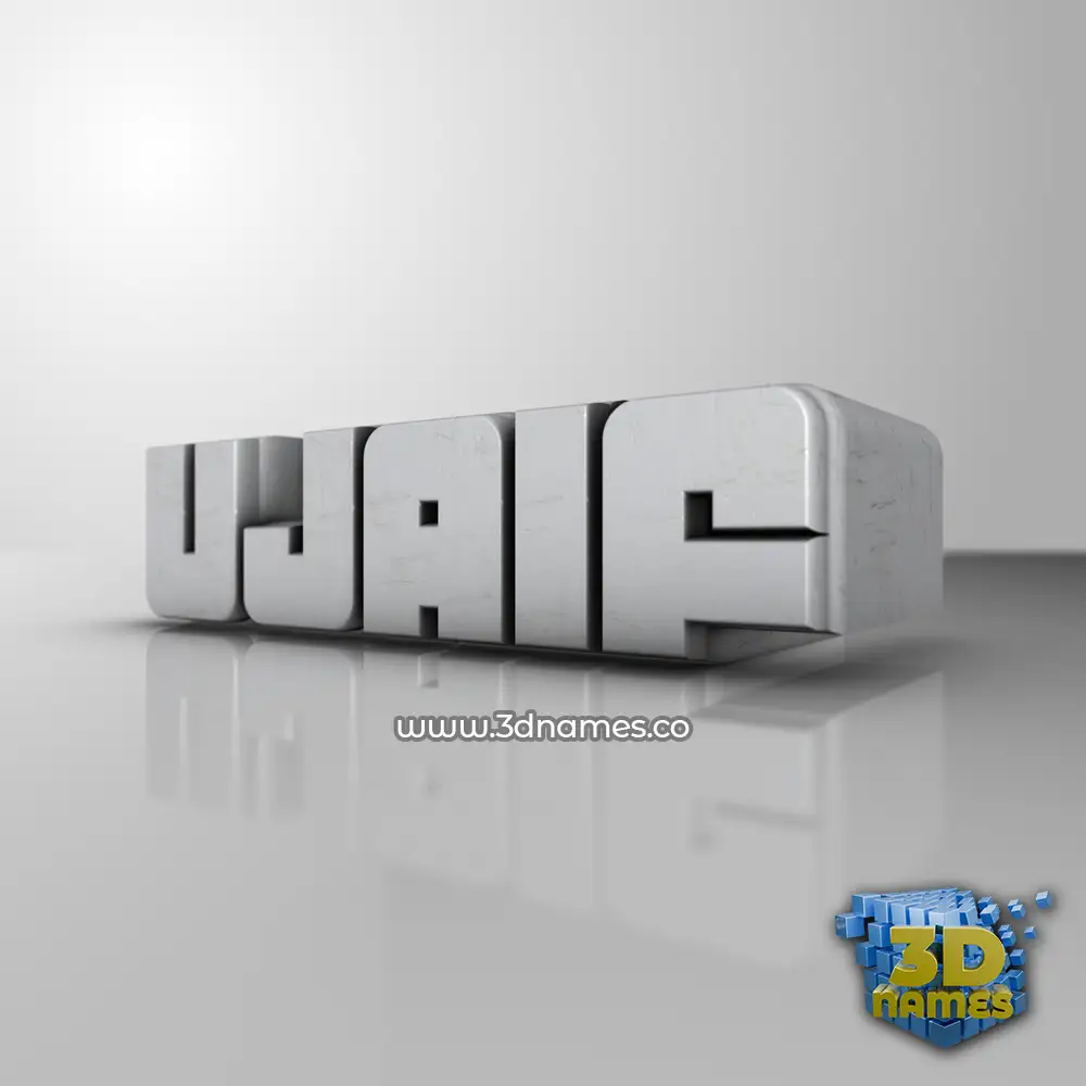 ujaif in White Metro style - 3D name wallpaper
