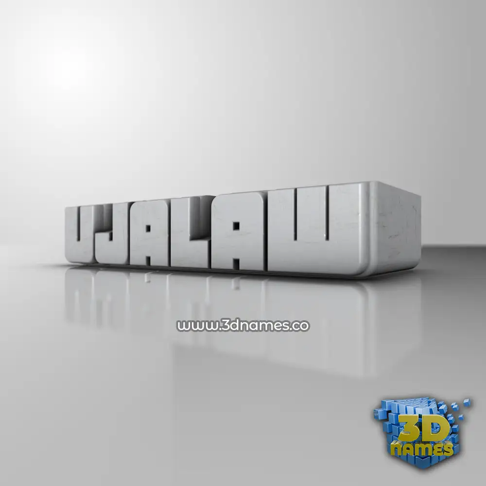 ujalaw in White Metro style - 3D name wallpaper
