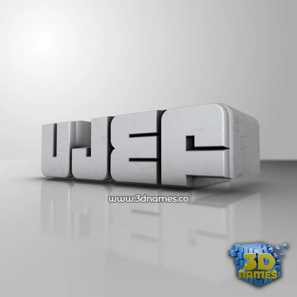 ujef in White Metro style - 3D name wallpaper