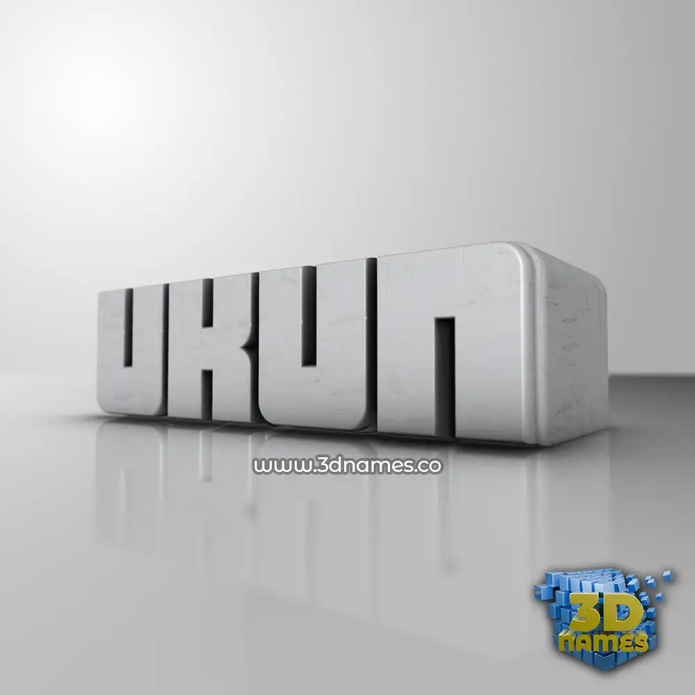 ukun in White Metro style - 3D name wallpaper
