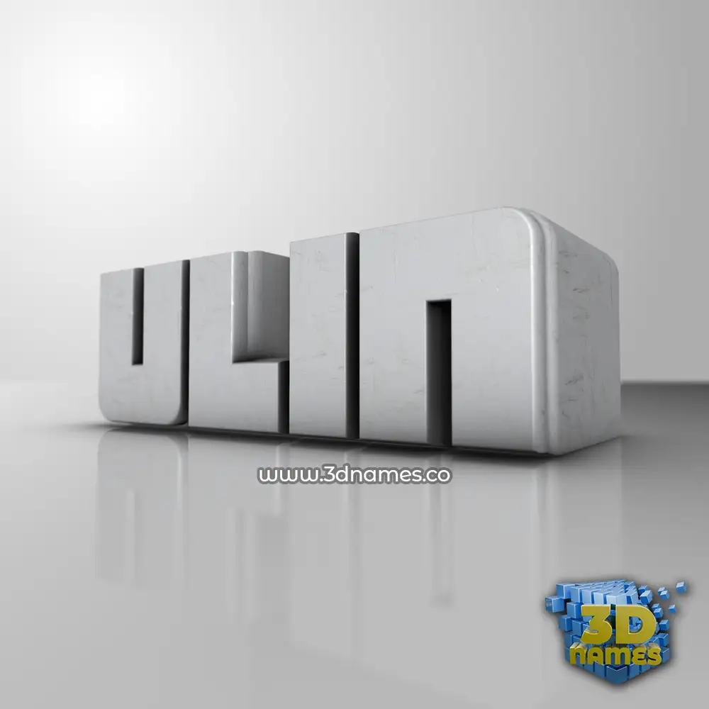 ulin in White Metro style - 3D name wallpaper