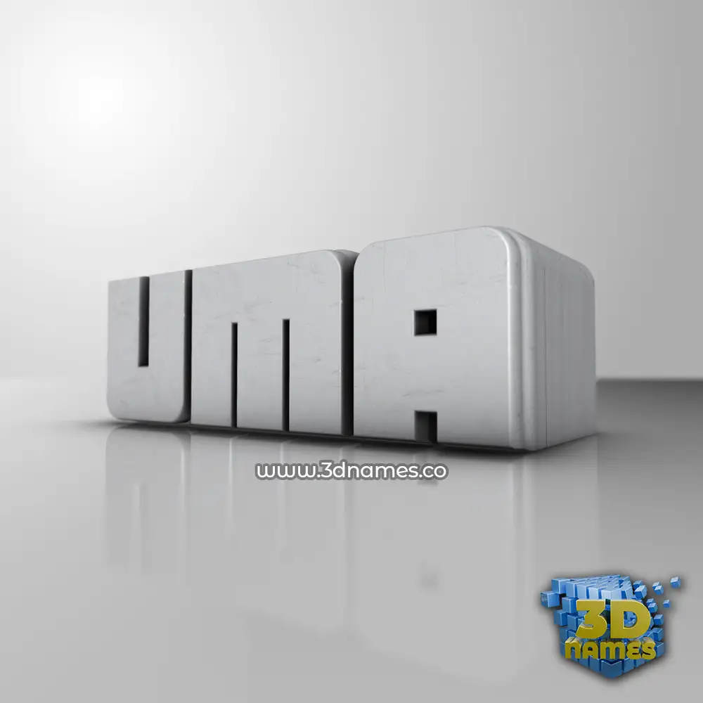 uma in White Metro style - 3D name wallpaper