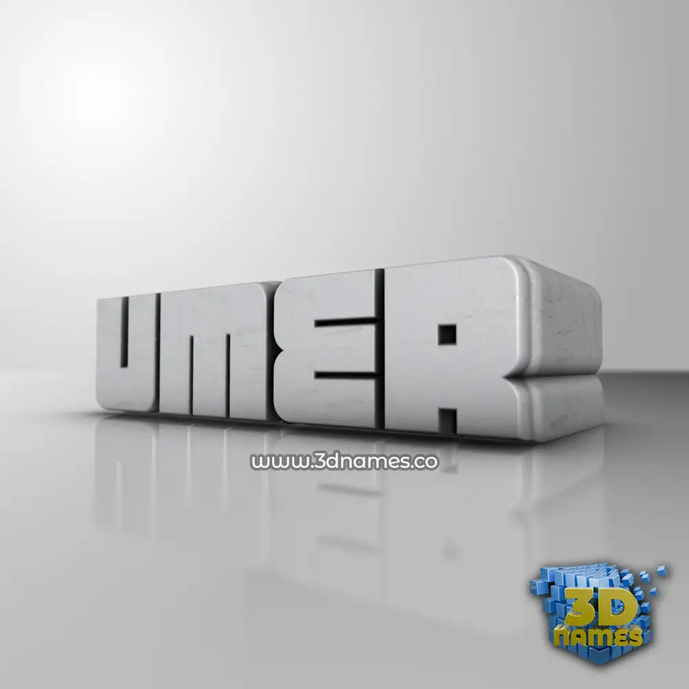umer in White Metro style - 3D name wallpaper