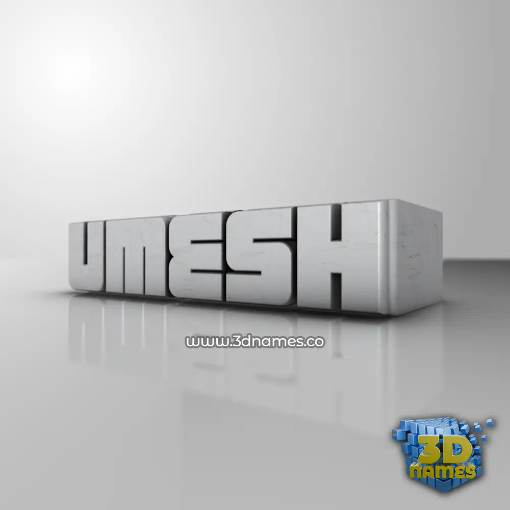 umesh in White Metro style - 3D name wallpaper