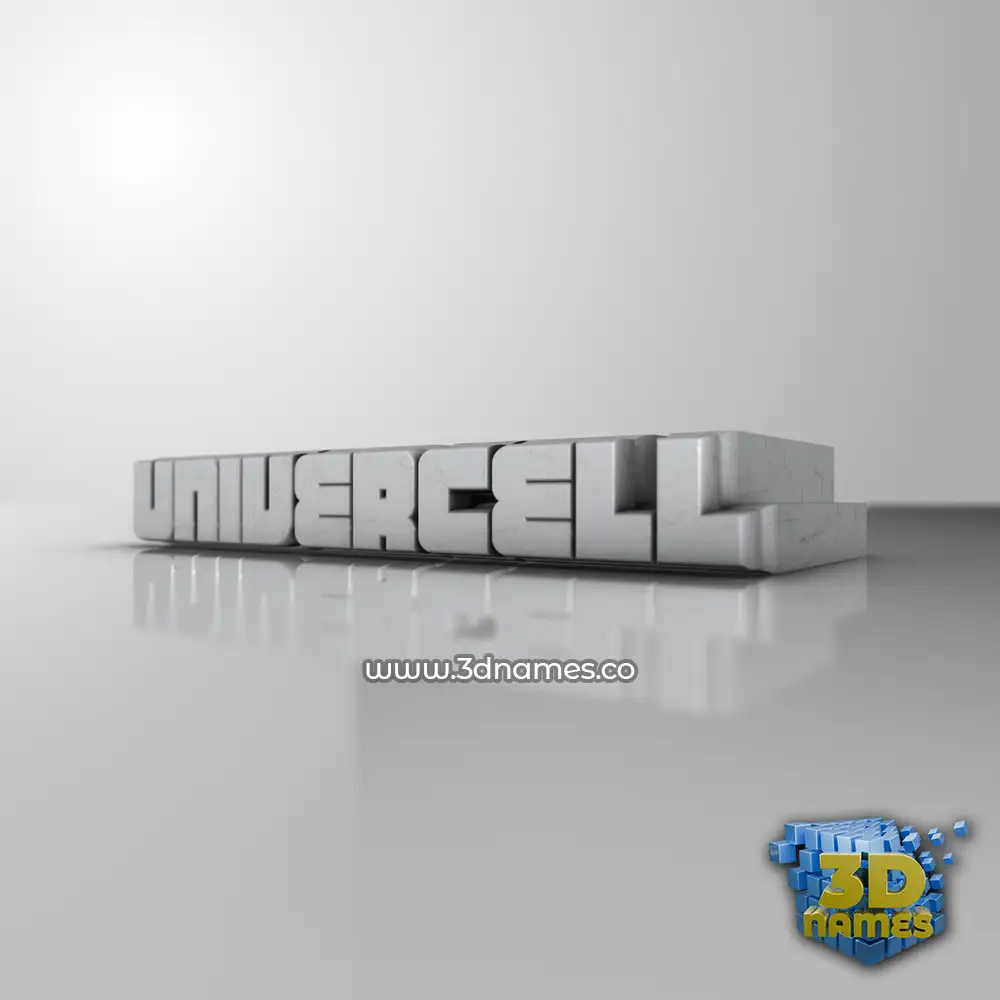 univercell in White Metro style - 3D name wallpaper