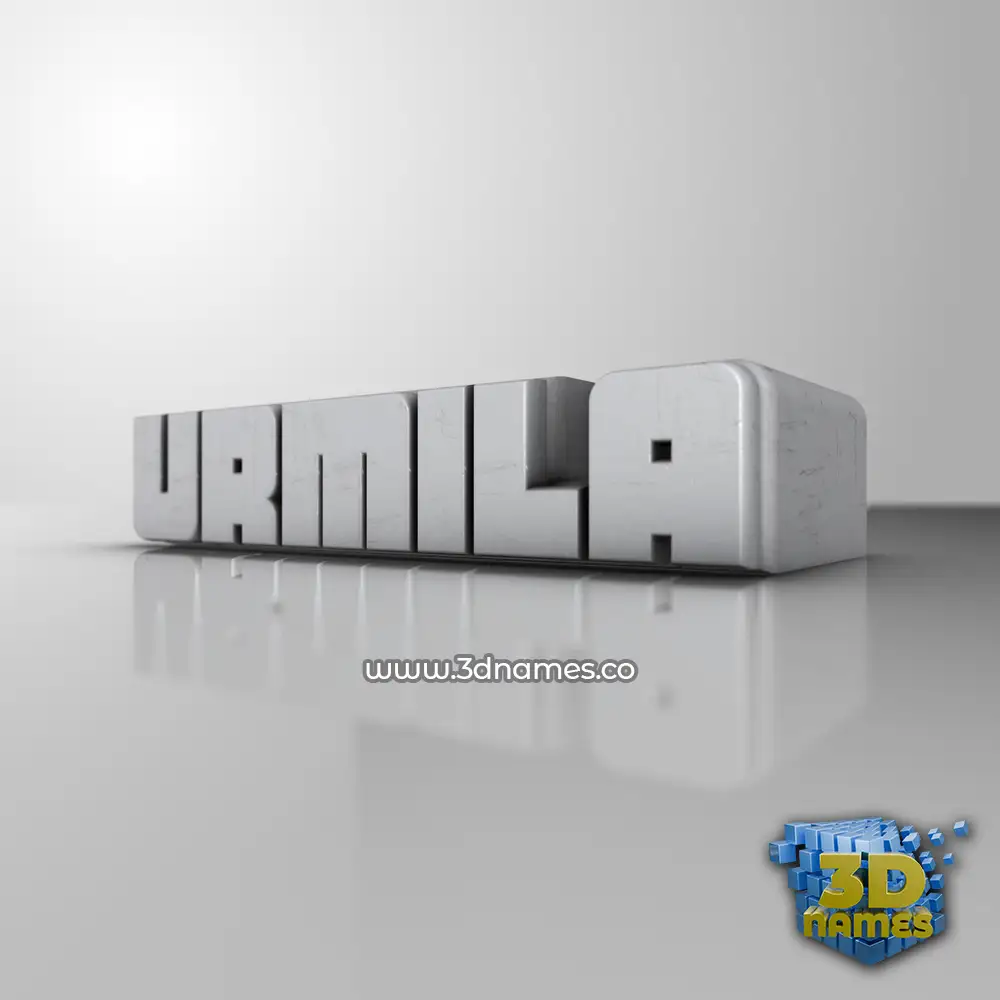 urmila in White Metro style - 3D name wallpaper