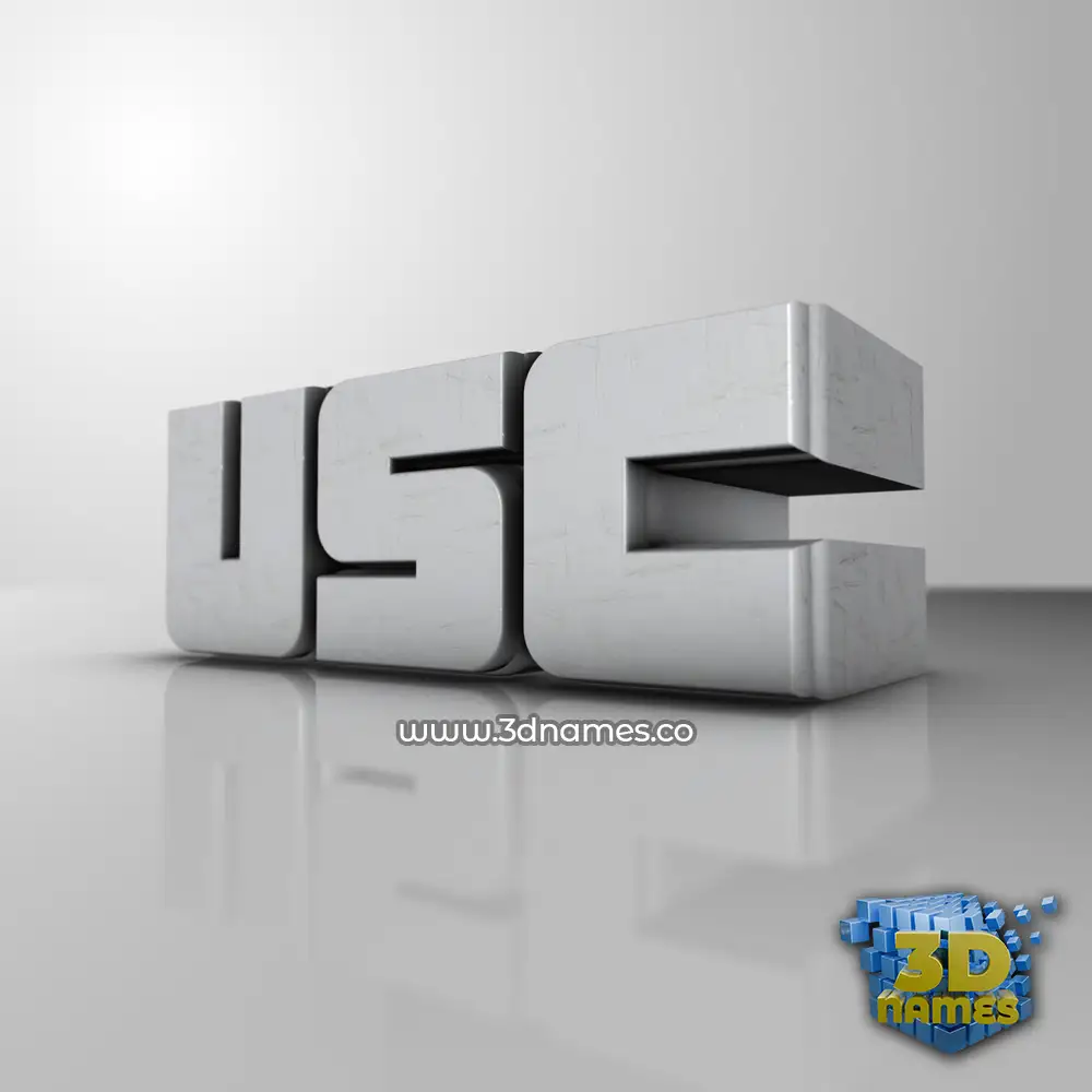 usc in White Metro style - 3D name wallpaper
