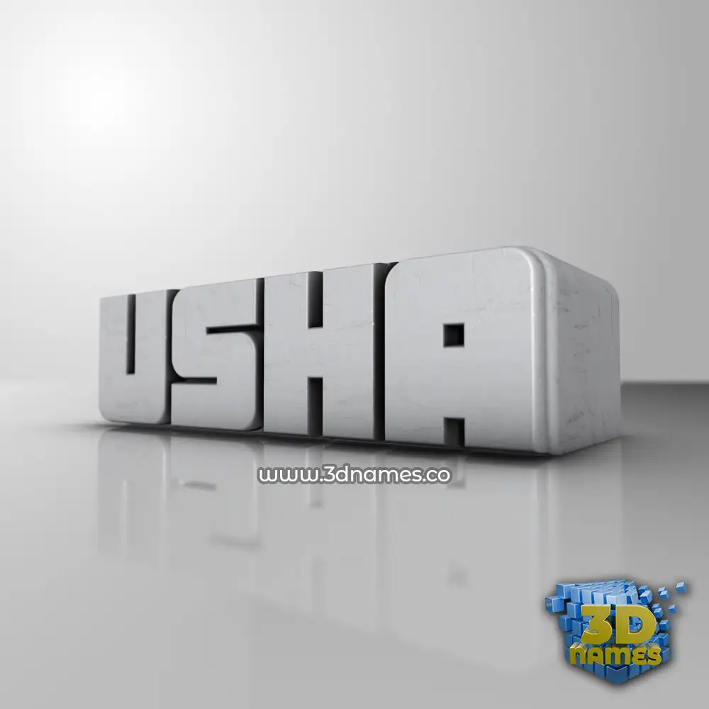 usha in White Metro style - 3D name wallpaper