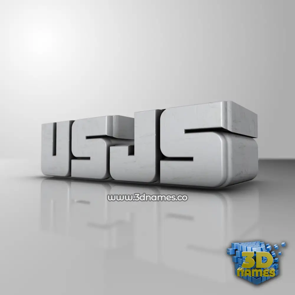 usjs in White Metro style - 3D name wallpaper