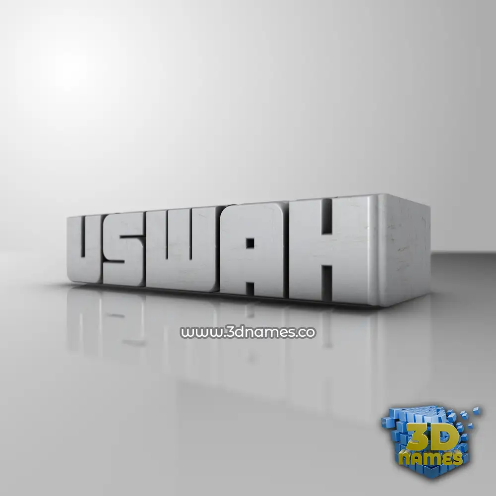 uswah in White Metro style - 3D name wallpaper