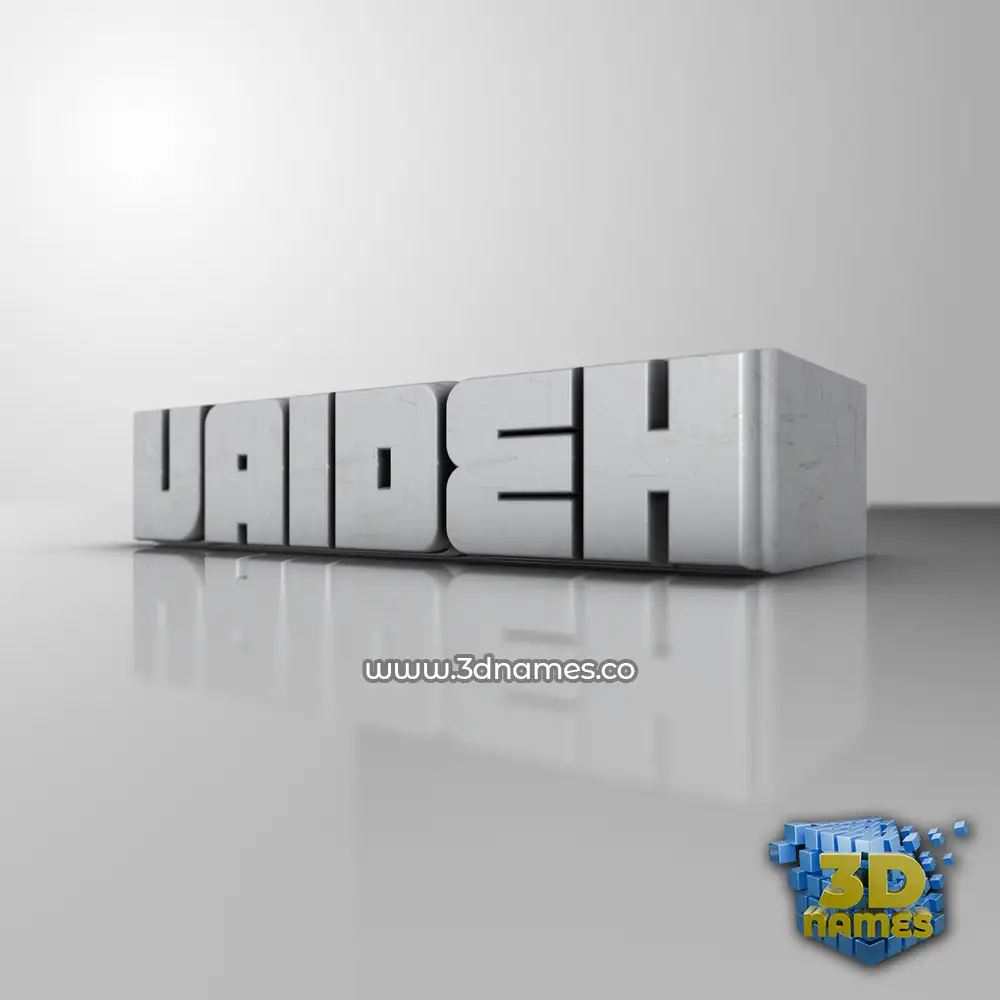 vaideh in White Metro style - 3D name wallpaper