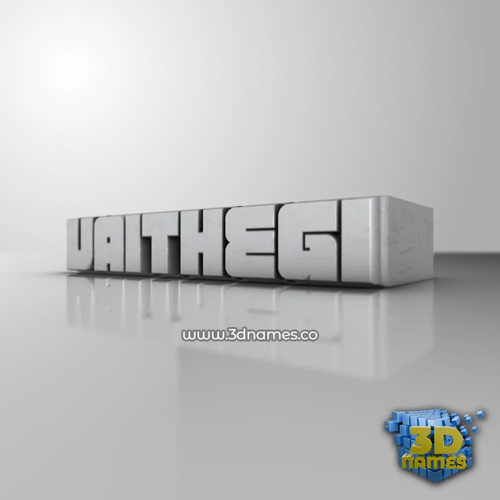 vaithegi in White Metro style - 3D name wallpaper