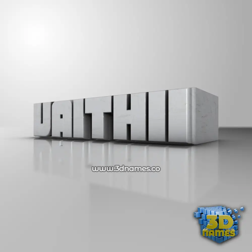vaithii in White Metro style - 3D name wallpaper