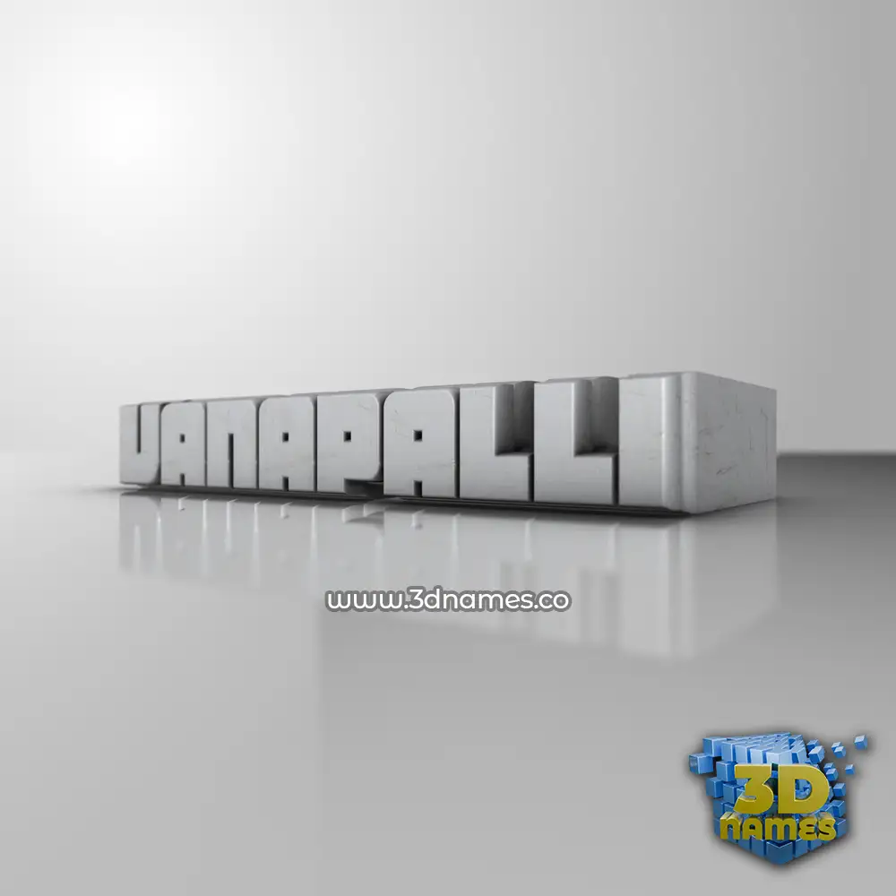 vanapalli in White Metro style - 3D name wallpaper
