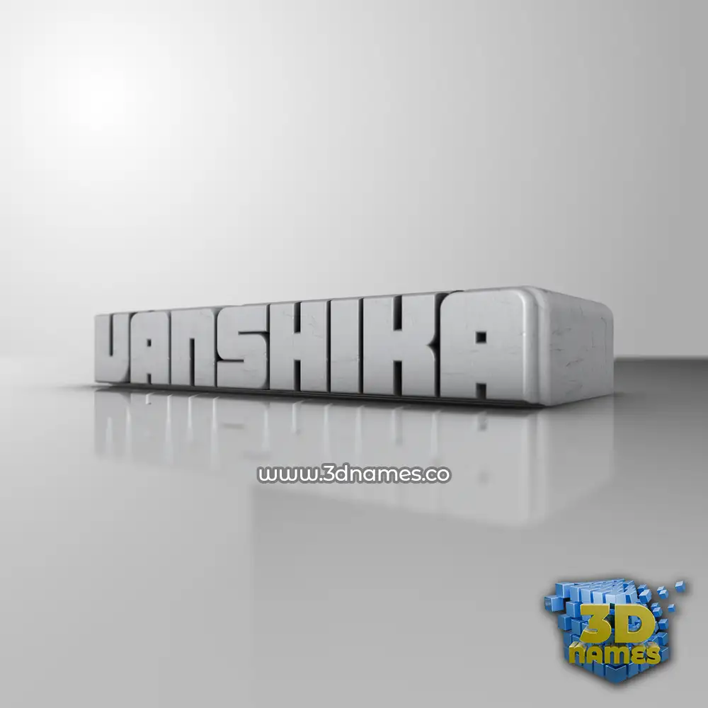 vanshika in White Metro style - 3D name wallpaper