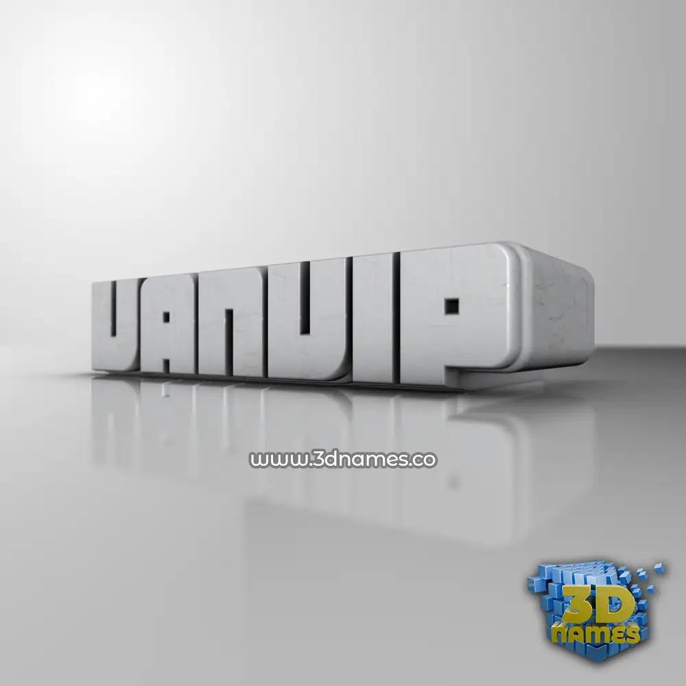 vanvip in White Metro style - 3D name wallpaper