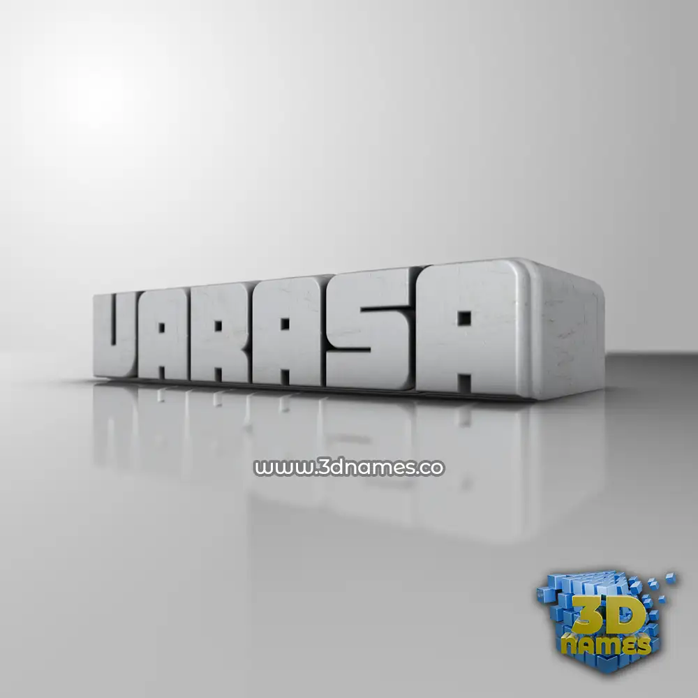 varasa in White Metro style - 3D name wallpaper