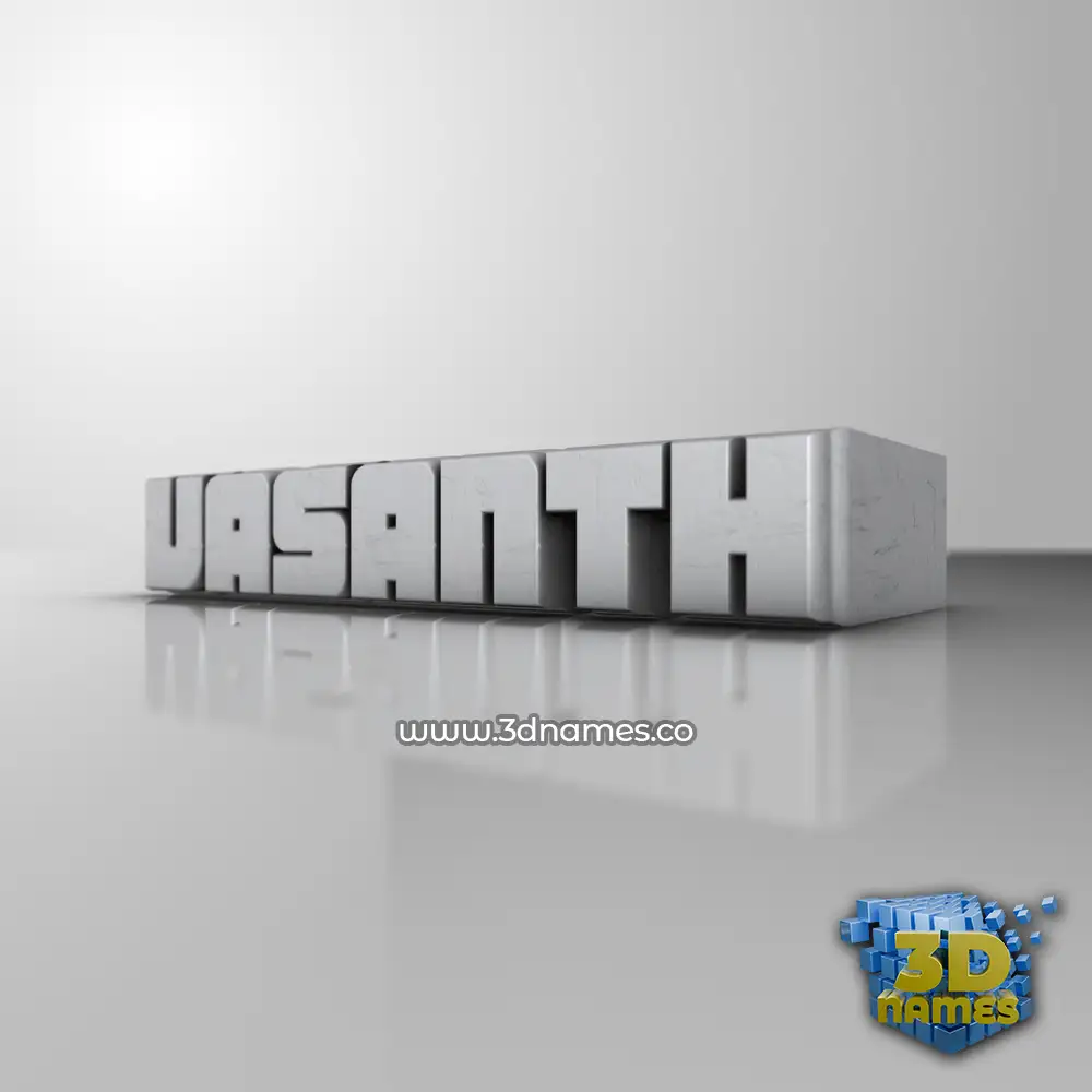 vasanth in White Metro style - 3D name wallpaper