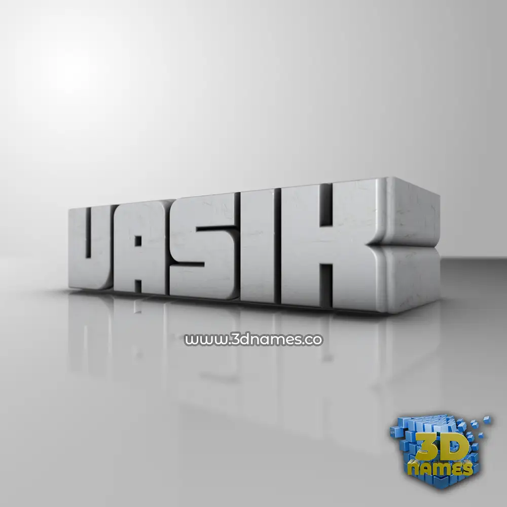 vasik in White Metro style - 3D name wallpaper