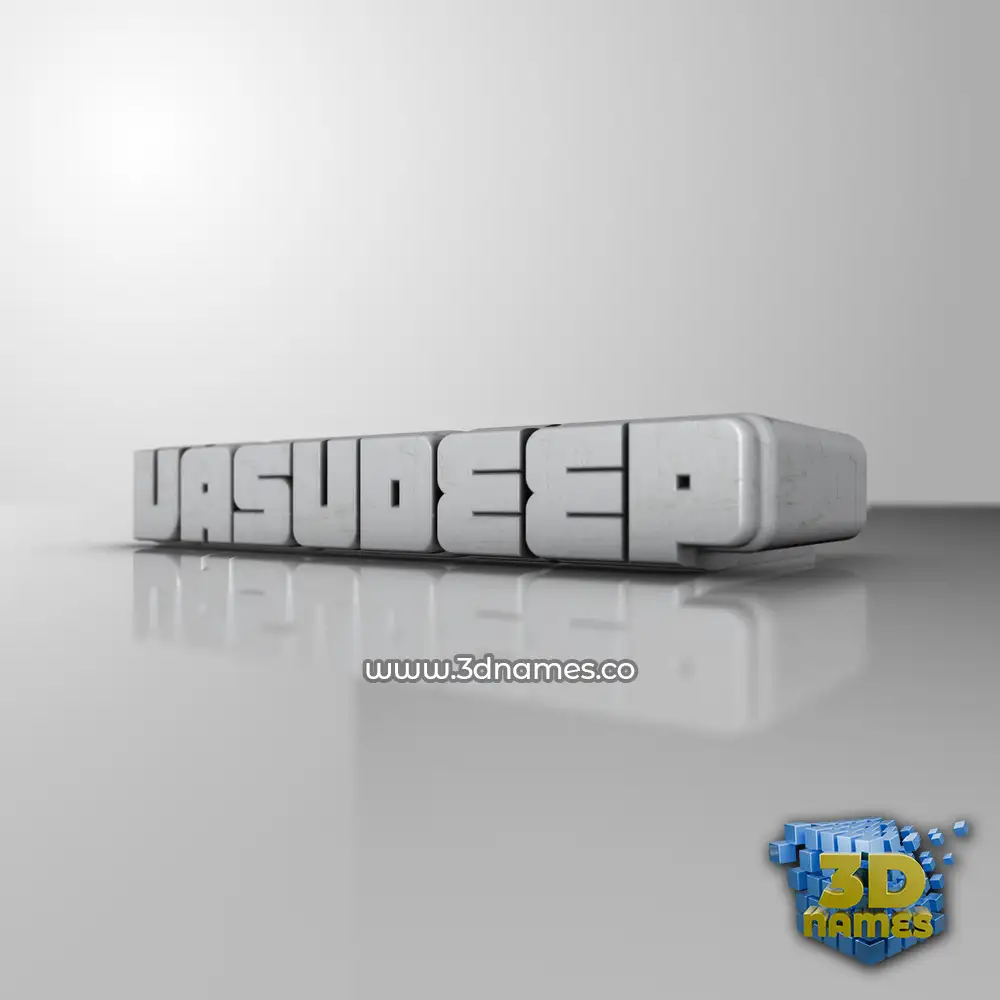 vasudeep in White Metro style - 3D name wallpaper