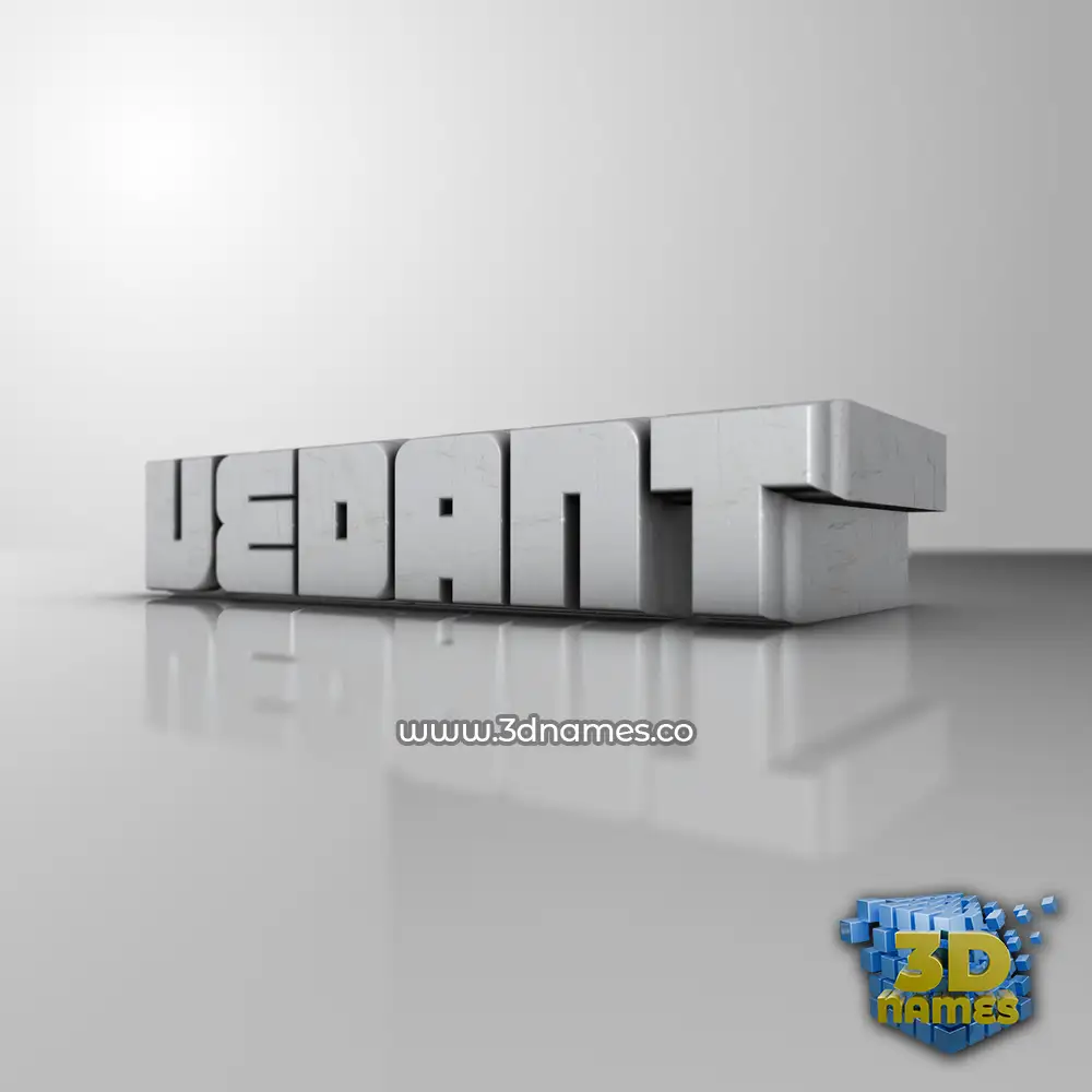 vedant in White Metro style - 3D name wallpaper