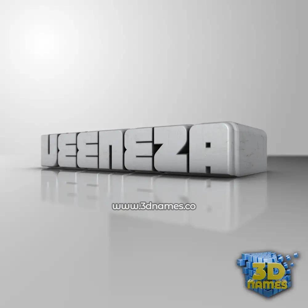 veeneza in White Metro style - 3D name wallpaper