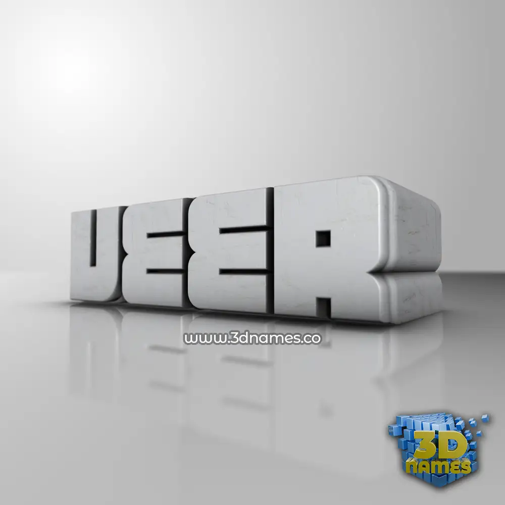 veer in White Metro style - 3D name wallpaper