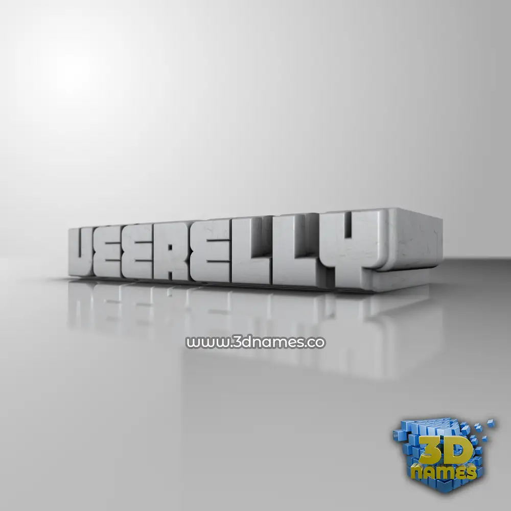 veerelly in White Metro style - 3D name wallpaper