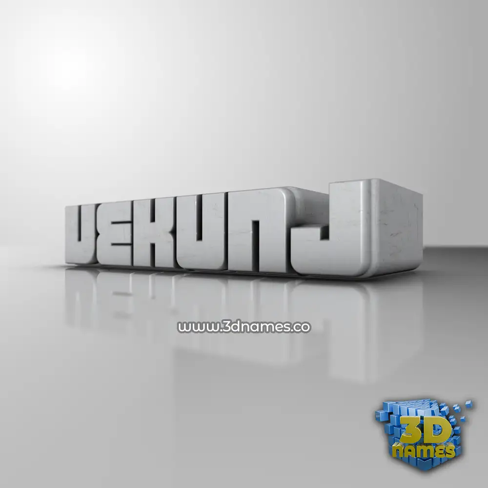 vekunj in White Metro style - 3D name wallpaper