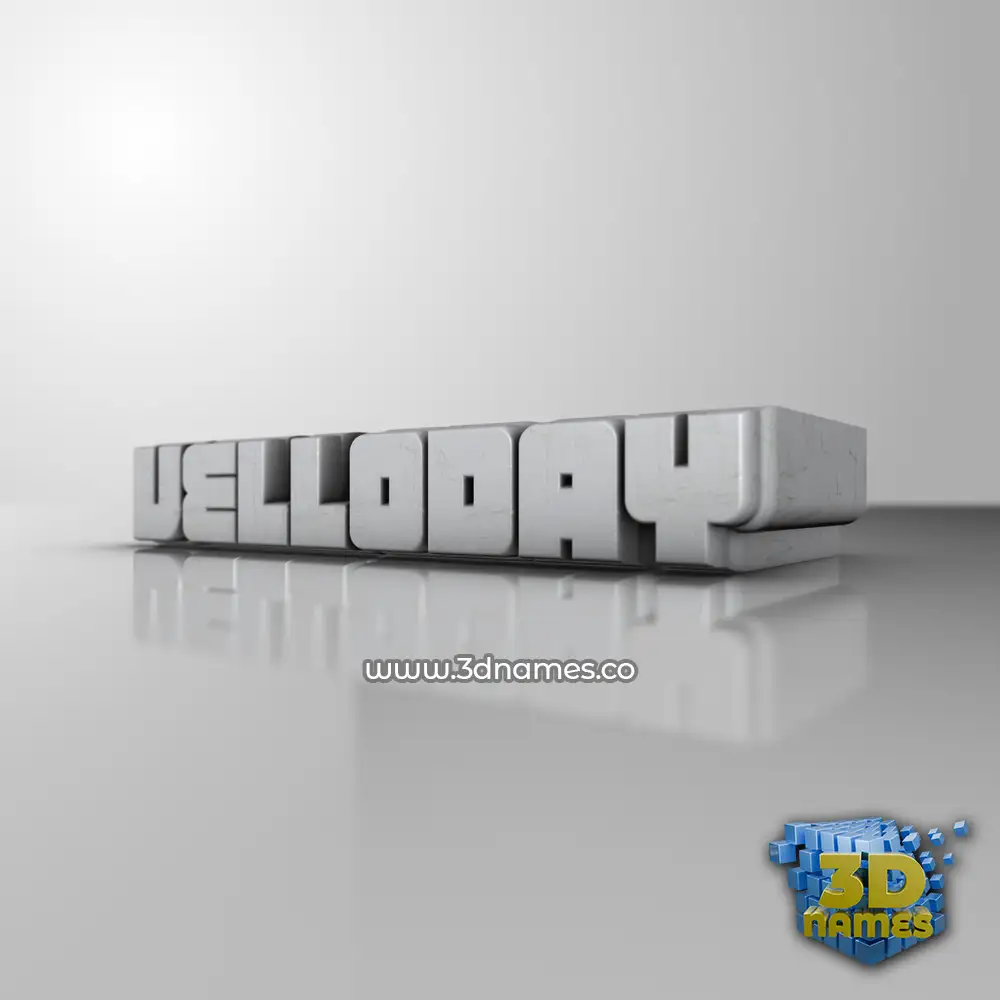 velloday in White Metro style - 3D name wallpaper