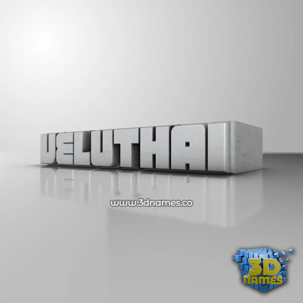 veluthai in White Metro style - 3D name wallpaper