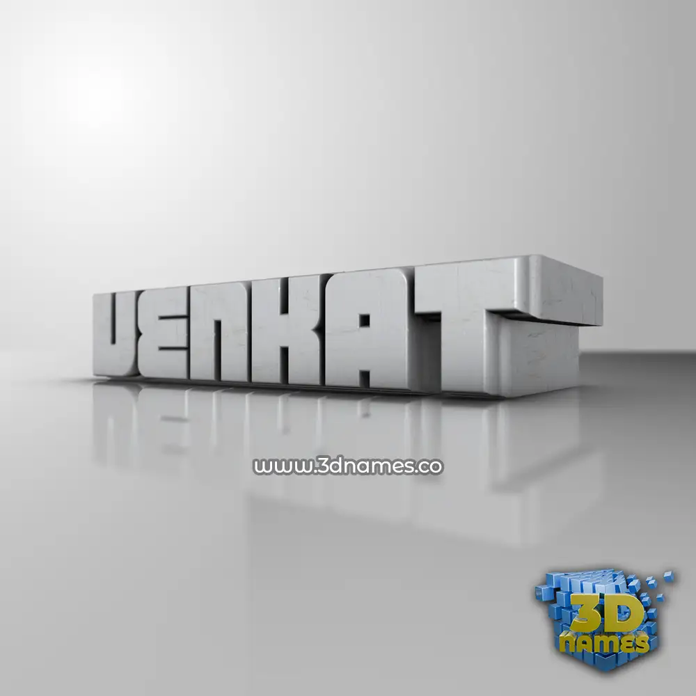 venkat in White Metro style - 3D name wallpaper