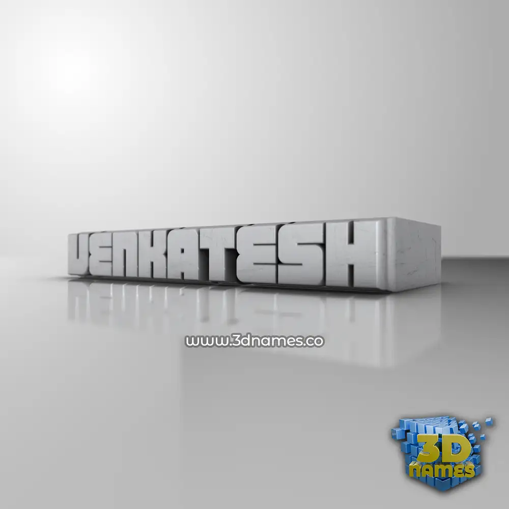venkatesh in White Metro style - 3D name wallpaper