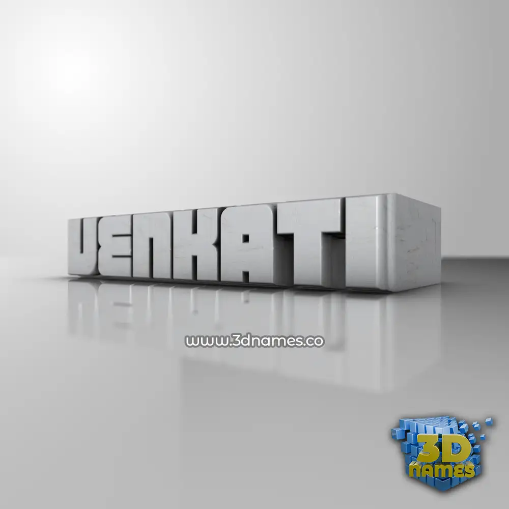 venkati in White Metro style - 3D name wallpaper