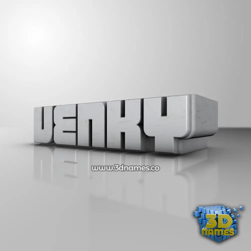 venky in White Metro style - 3D name wallpaper