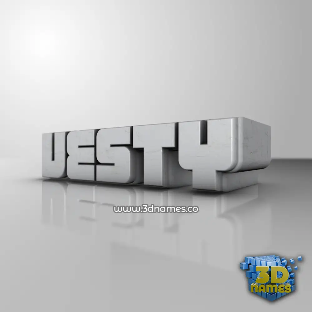 vesty in White Metro style - 3D name wallpaper