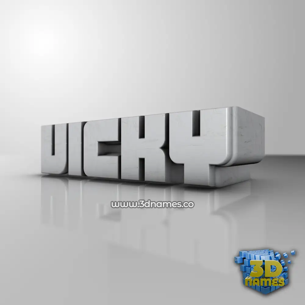 vicky in White Metro style - 3D name wallpaper