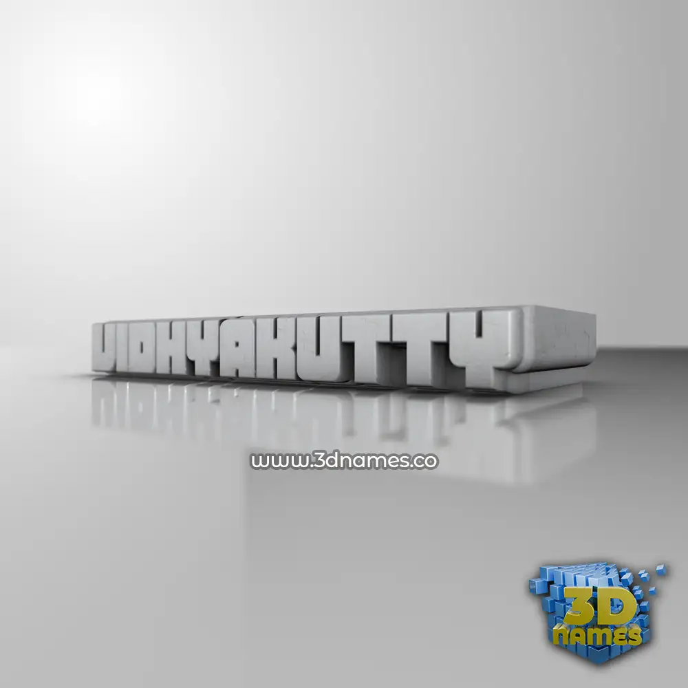 vidhyakutty in White Metro style - 3D name wallpaper