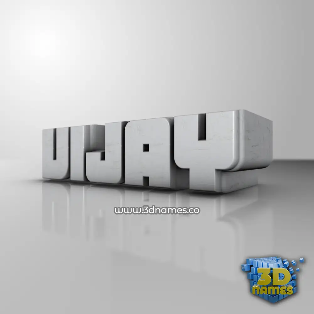 vijay in White Metro style - 3D name wallpaper