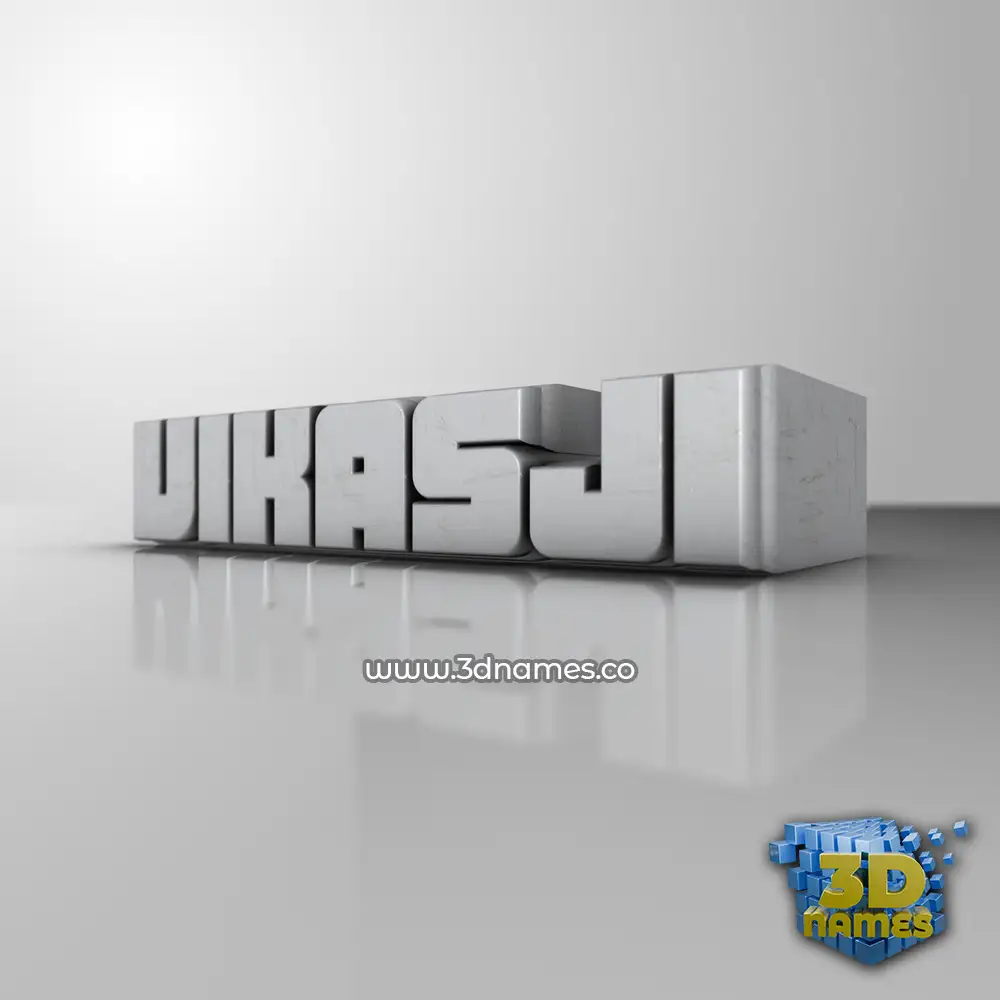 vikasji in White Metro style - 3D name wallpaper