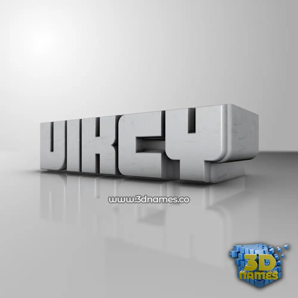 vikcy in White Metro style - 3D name wallpaper