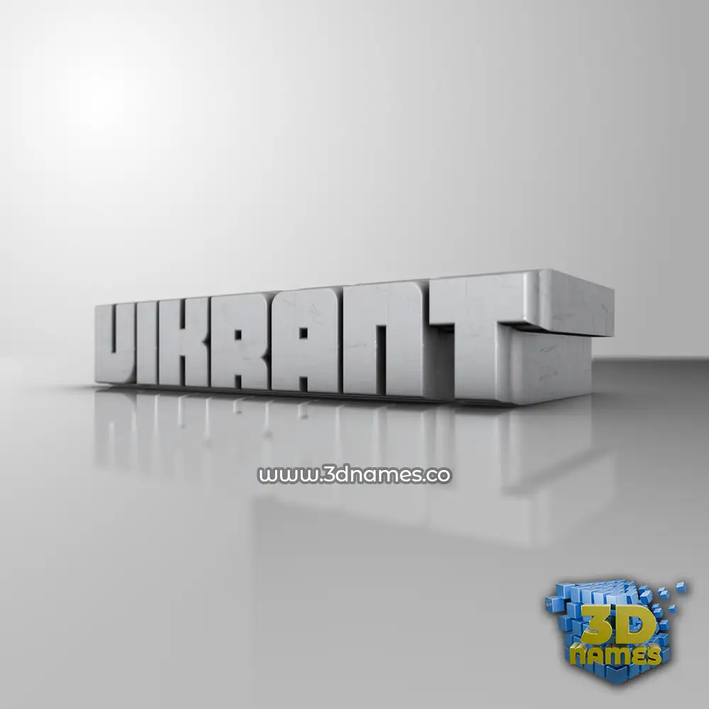 vikrant in White Metro style - 3D name wallpaper