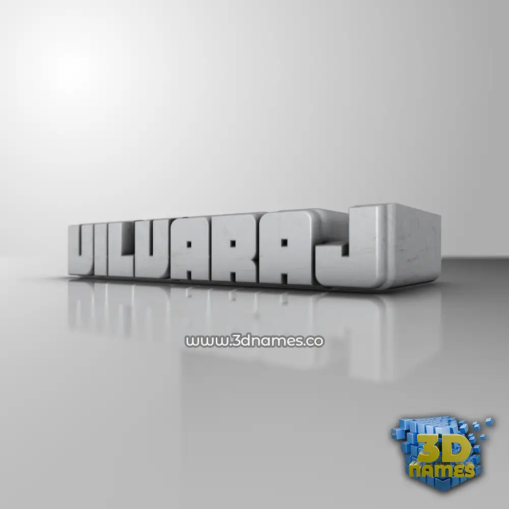 vilvaraj in White Metro style - 3D name wallpaper