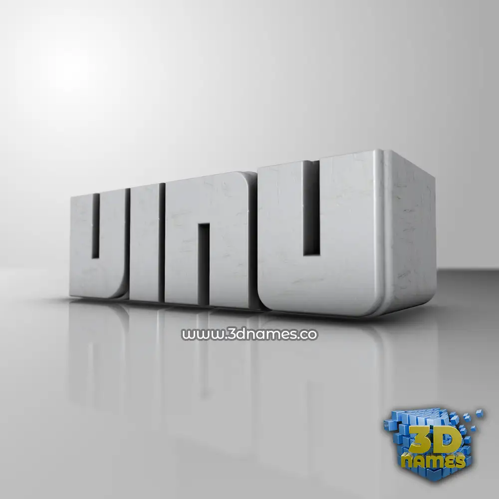 vinu in White Metro style - 3D name wallpaper