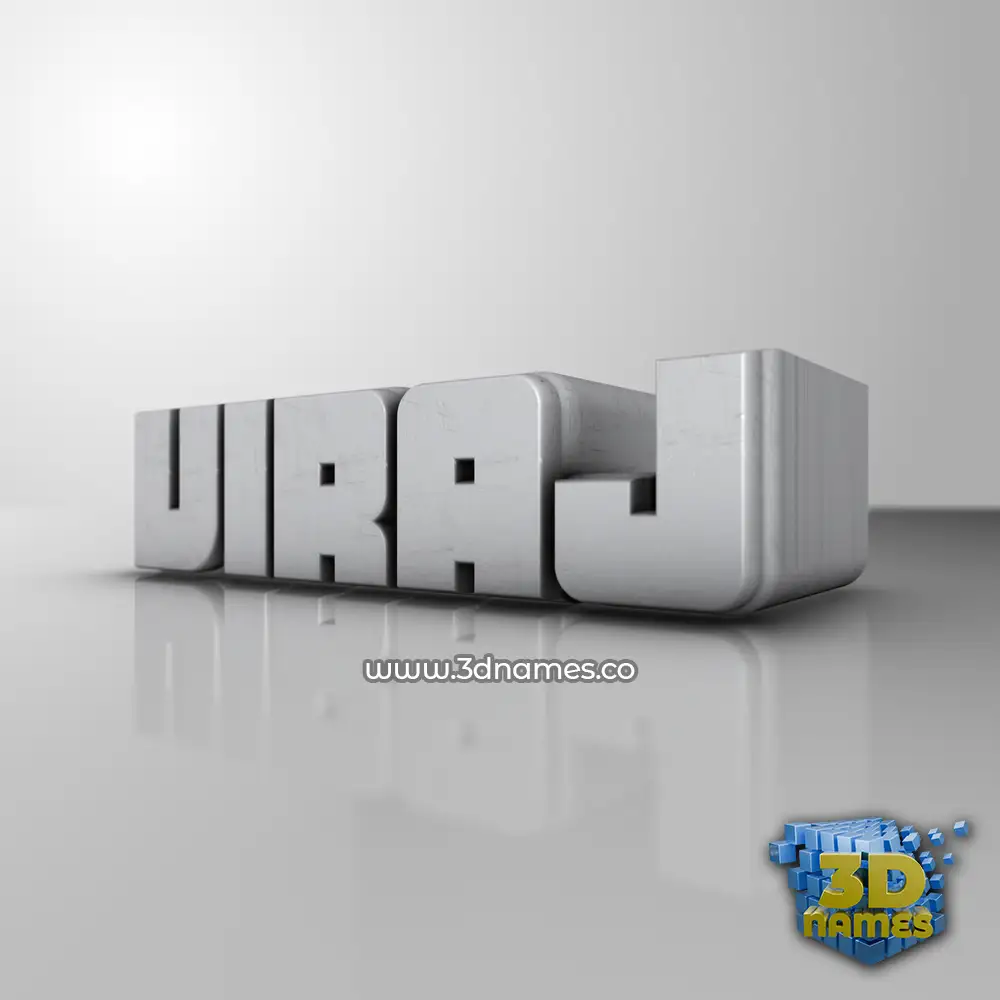 viraj in White Metro style - 3D name wallpaper