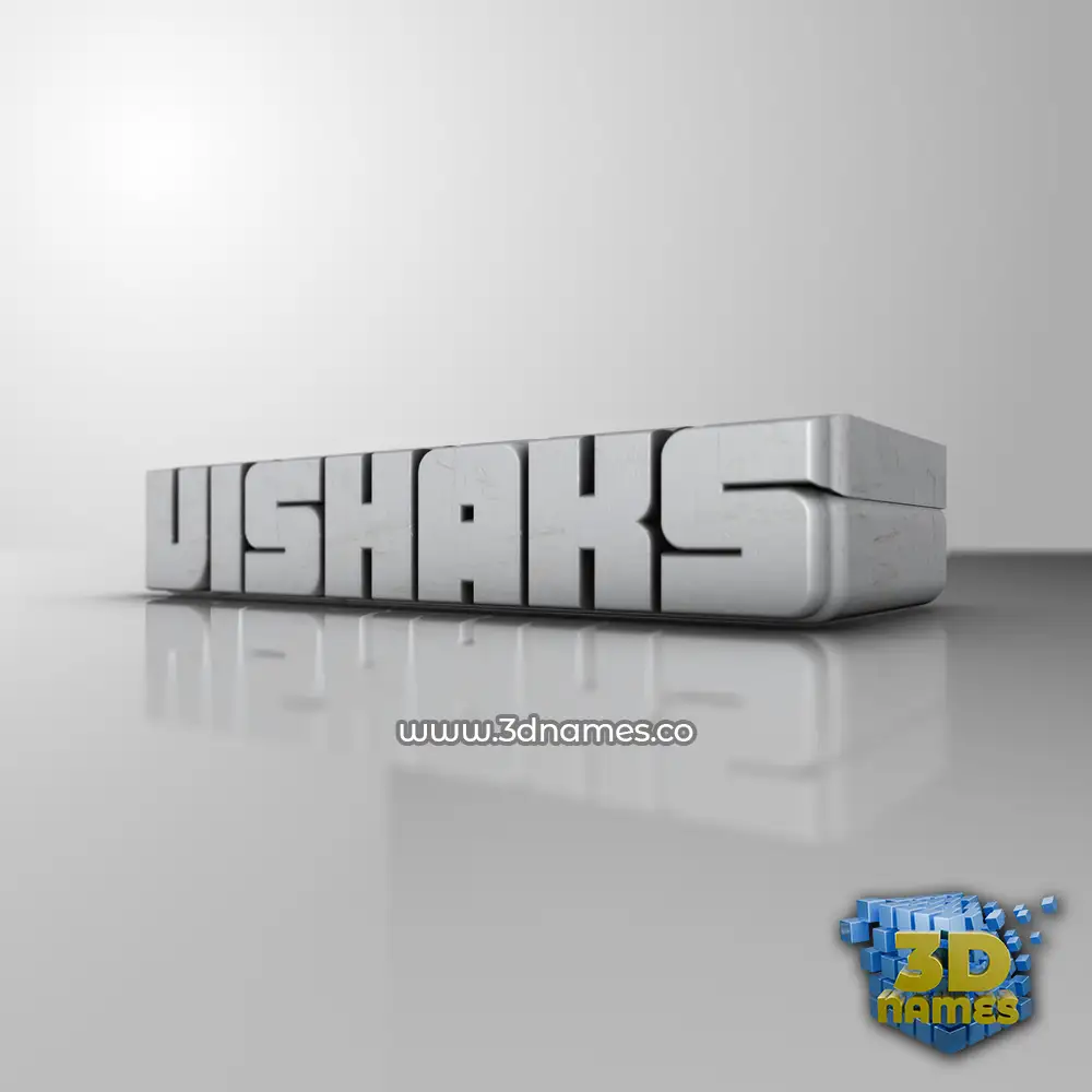 vishaks in White Metro style - 3D name wallpaper