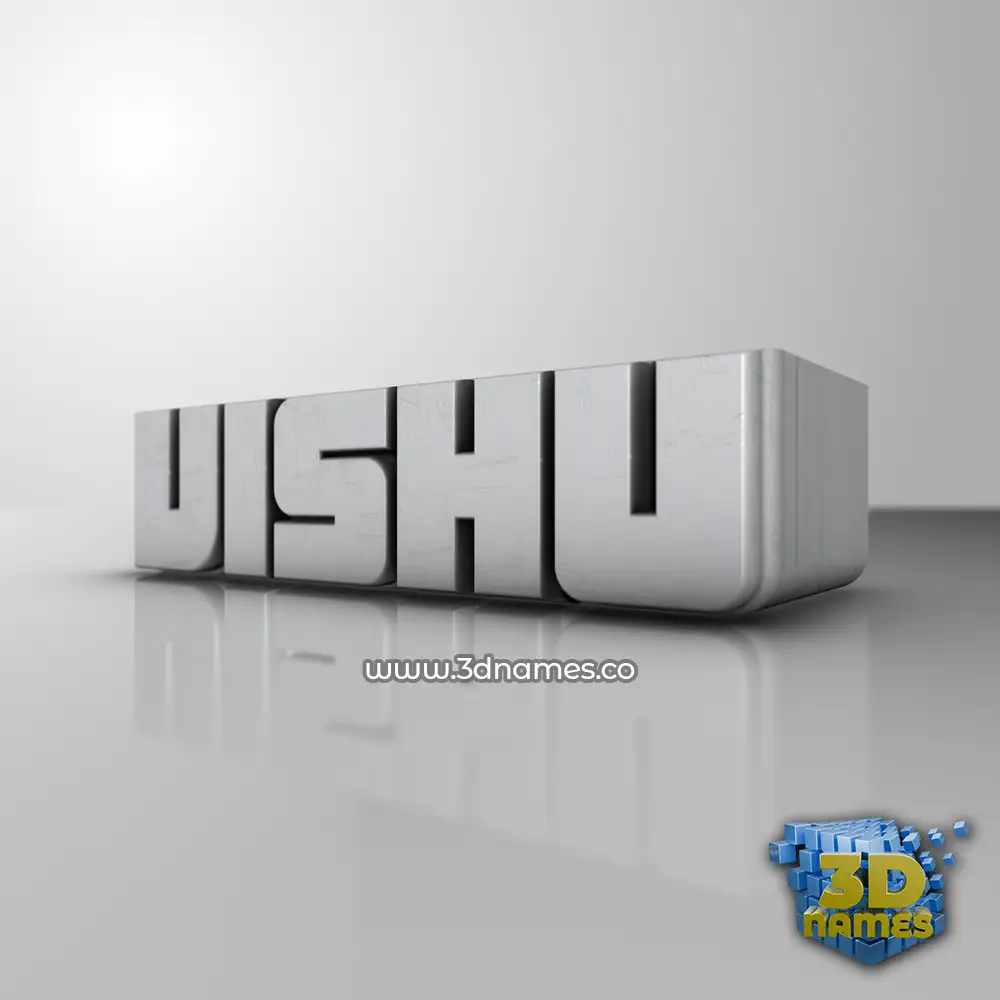 vishu in White Metro style - 3D name wallpaper